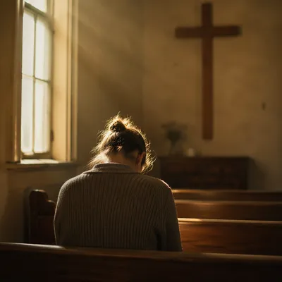 Humble Prayer in Gentle Chapel Light