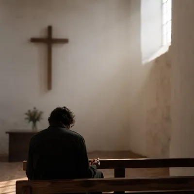 Humble Prayer in Gentle Chapel Light