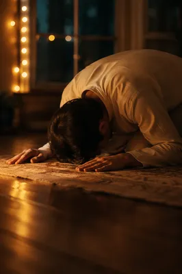 Humble Prayer in Gentle Evening Light