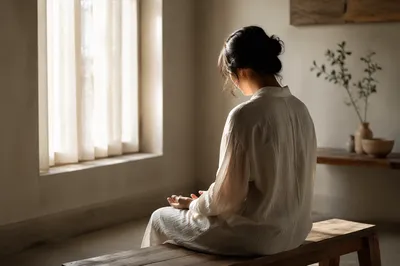 Humble Prayer in Soft Morning Light