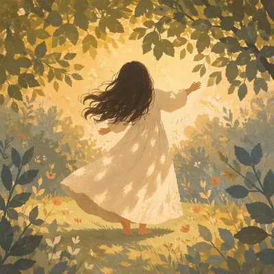 Joyful Sunlight Dance Beneath Green Leaves