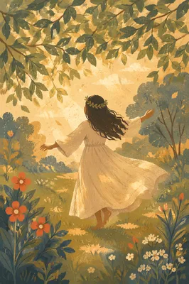 Joyful Sunlight Dancing Through Garden Leaves