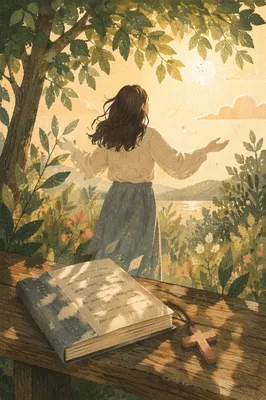 Quiet Christian Joy in Sunlit Grove