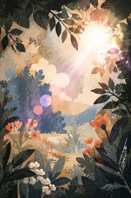 Joyful Sunlight Through Forest Leaves