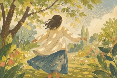 Joyful Sunlight Through Spring Leaves