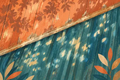 Joyful Sunlight on Teal Weathered Metal