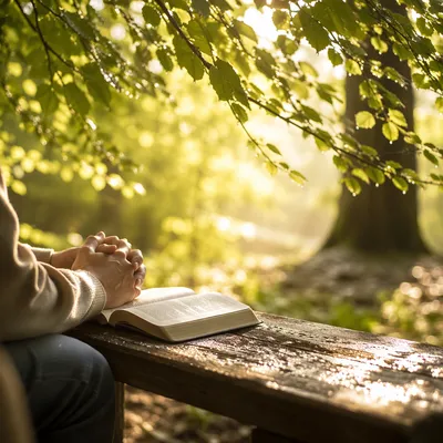 Quiet Christian Joy in Sunlit Grove