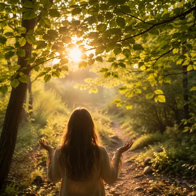 Joyful Sunlight in a Woodland Clearing