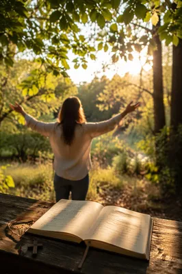 Quiet Christian Joy in Sunlit Grove