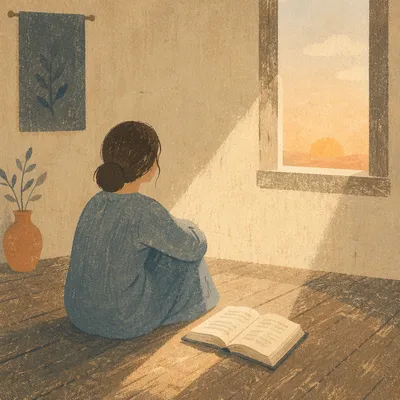 Lonely Figure Finding Hope Through Scripture