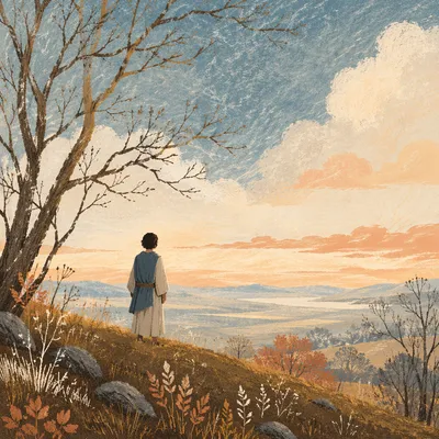 Solitary Figure Longing Toward Distant Horizon