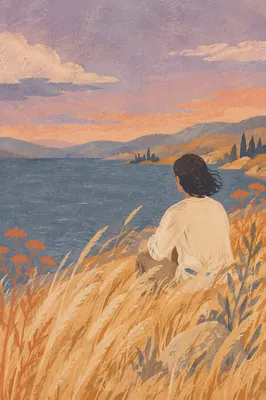 Longing Soul Gazing Across Distant Lake