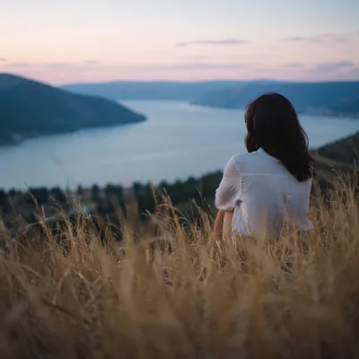 Longing Soul Beside Twilight Lake