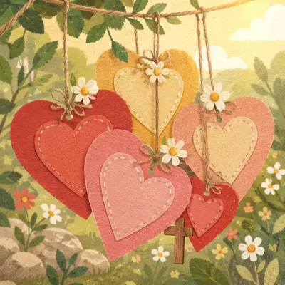 Agape Love Hearts and Cross Ornament