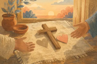 Agape Love Cross and Paper Heart