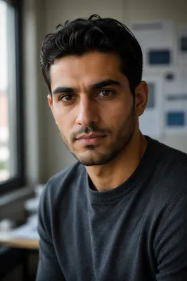 Determined Young Man Close Up Portrait