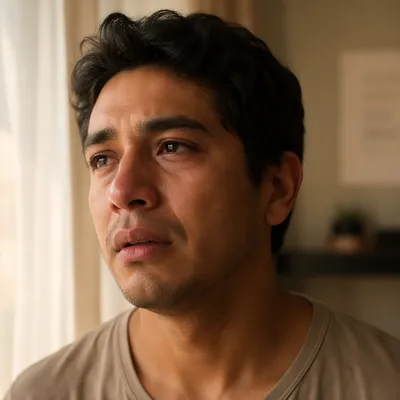 Emotional Close-Up Portrait by Window