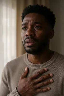 Emotional Close-Up Portrait of Young Man