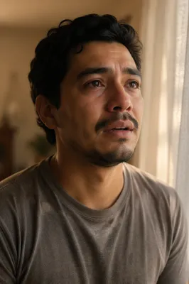 Speechless Emotional Man by Window