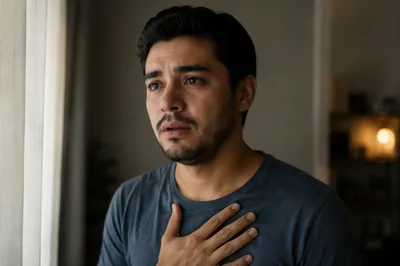Emotional Young Man Close Up Portrait
