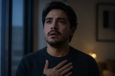 Emotional Young Man by Apartment Window