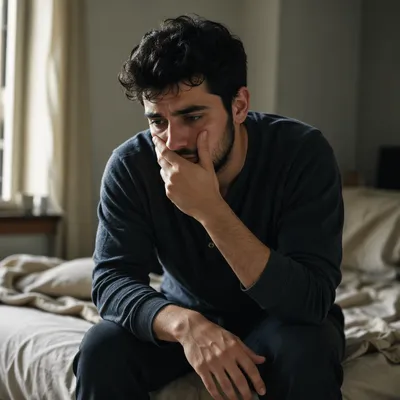 Young Man in Quiet Emotional Reflection