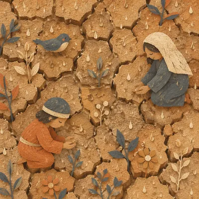 Gentle Rain of Mercy on Cracked Earth