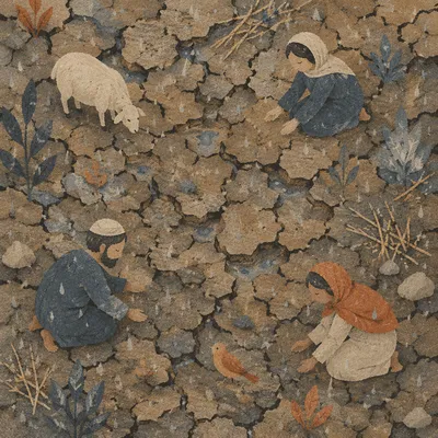 Gentle Mercy Rain on Cracked Soil
