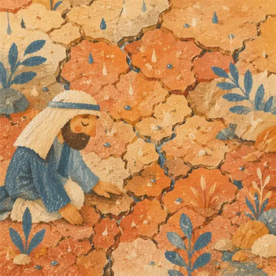 Gentle Mercy Rain on Cracked Earth