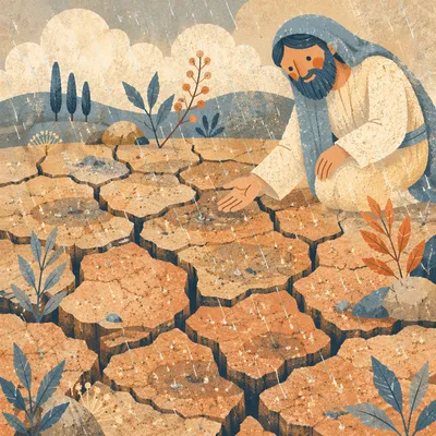 Gentle Mercy Rain on Cracked Soil
