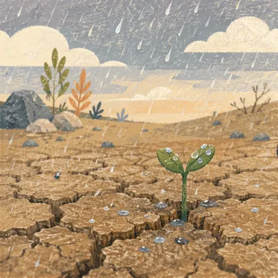 Gentle Rain of Mercy on Cracked Soil