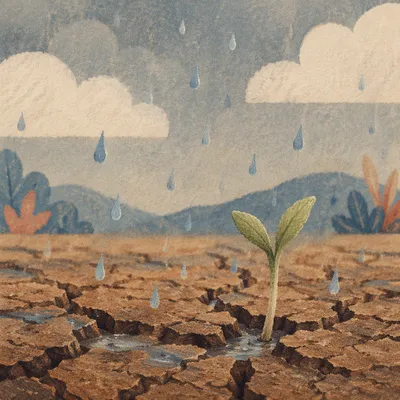 Gentle Rain of Mercy on Cracked Soil