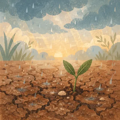 Gentle Rain Bringing Mercy to Cracked Soil