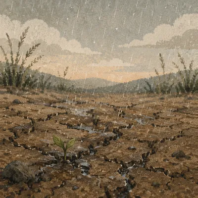 Gentle Rain Mercy on Cracked Earth