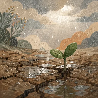Gentle Rain of Mercy on Cracked Soil