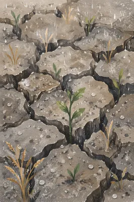 Merciful Rain Renewing Cracked Dry Soil