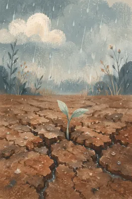 Gentle Rain on Cracked Soil Renewal