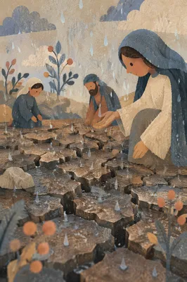Gentle Mercy Rain on Cracked Soil