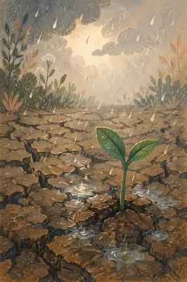 Merciful Rain Revives Cracked Garden Soil
