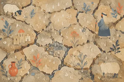 Gentle Mercy Rain on Cracked Soil