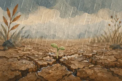 Gentle Rain of Mercy on Cracked Soil