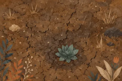 Gentle Rain Reviving Cracked Soil Sprout