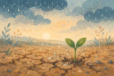 Gentle Rain of Mercy on Cracked Soil
