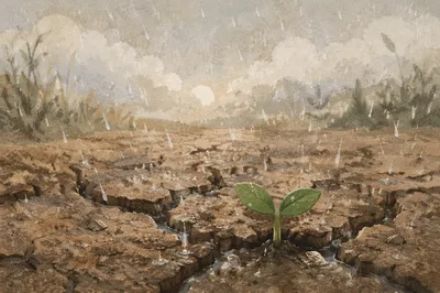 Gentle Rain of Mercy on Cracked Earth