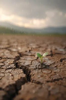 Gentle Rain Revives Cracked Earth