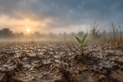Merciful Rain Renewing Cracked Earth