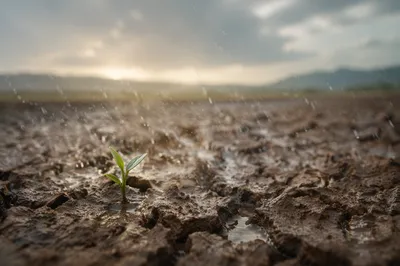 Merciful Rain Reviving Cracked Soil