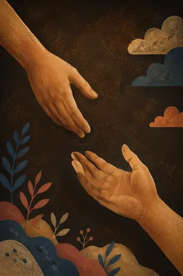 Mercy Hands Reaching Down in Compassion