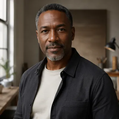 Confident Middle Aged Man in Studio