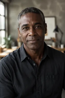 Confident Middle Aged Man Studio Portrait